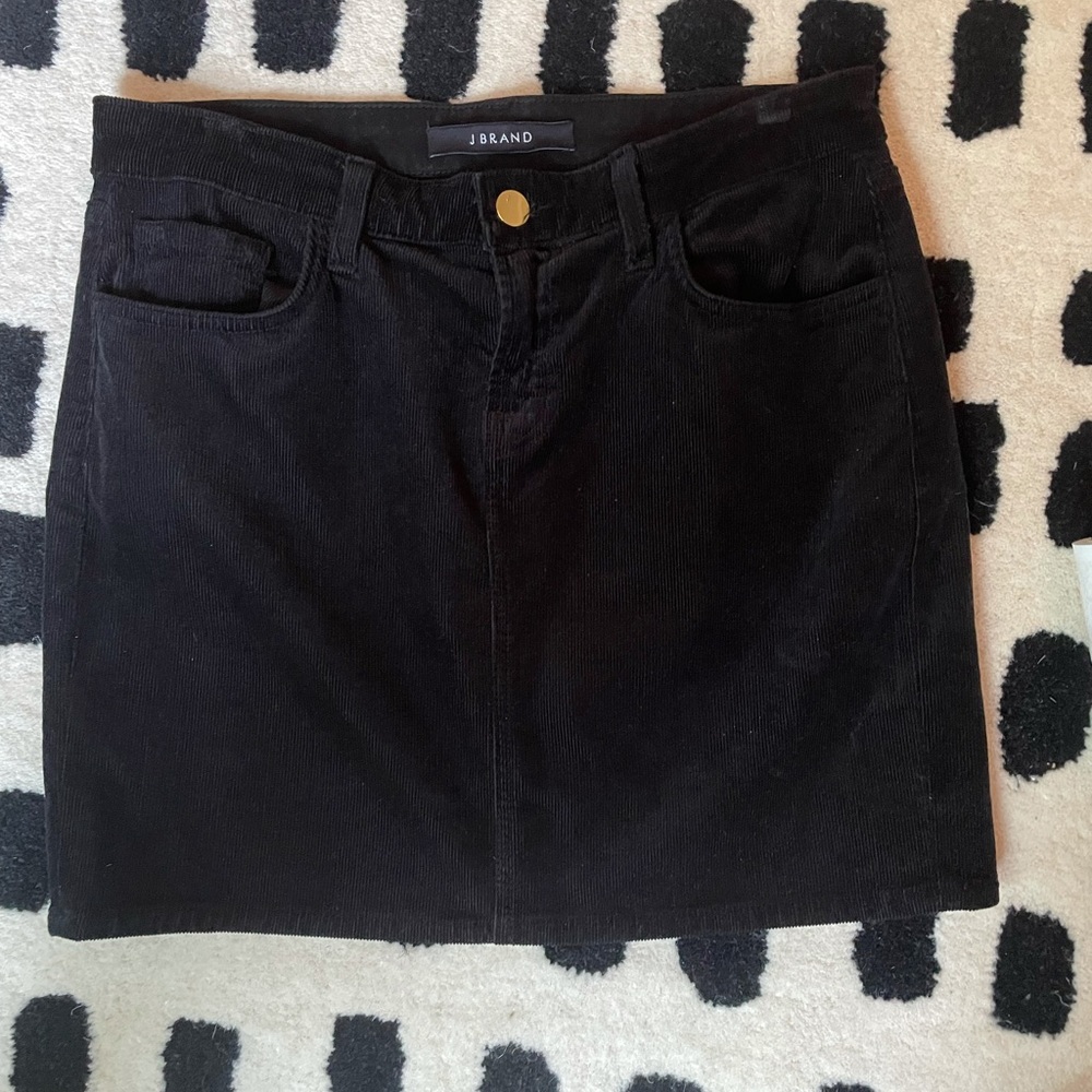 Jbrand black corduroy mini